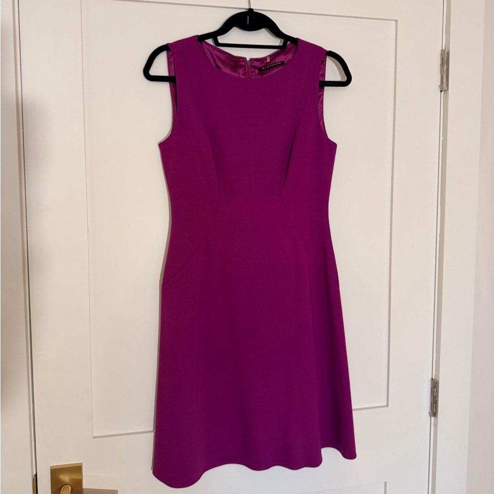 Elie Tahari Sleeveless Fuchsia Midi Dress